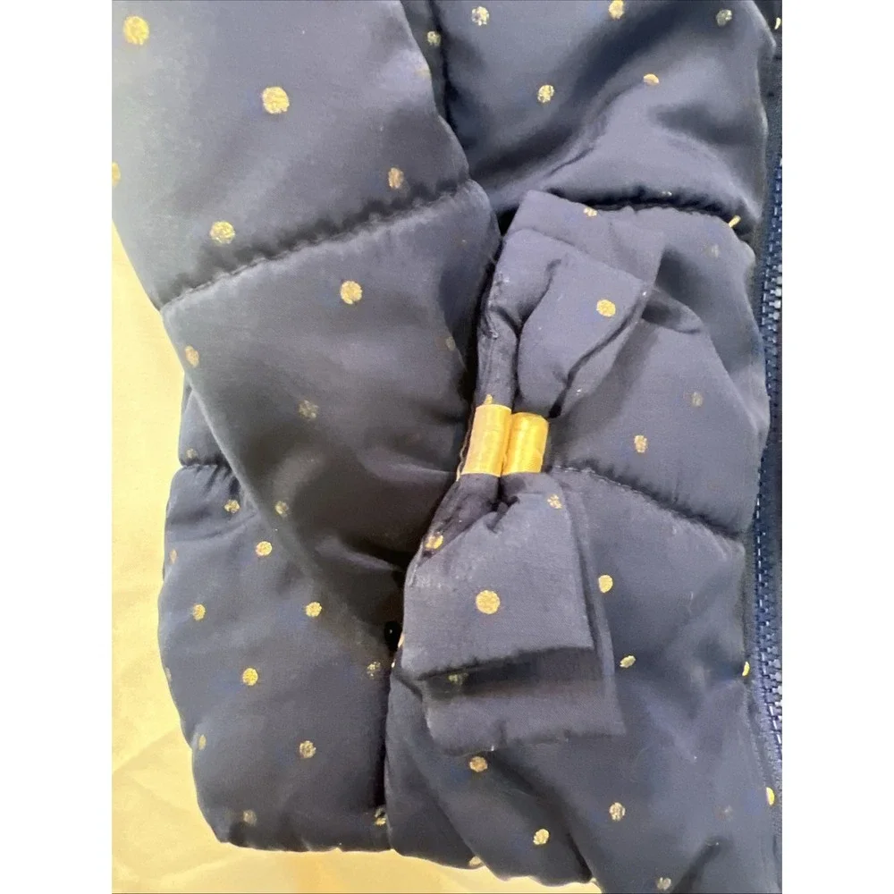 Carters Full Zip Puffer Jacket Girls 2t Navy Blue‎ Hooded Insulated Lined Coat